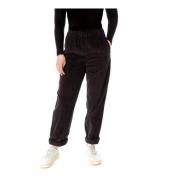 Corduroy Mom-Fit Broek met Hoge Taille American Vintage , Gray , Dames