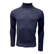 Rainwool Turtleneck Sweater Navy Gran Sasso , Blue , Heren