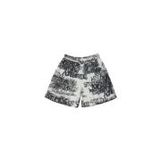 Bloemenprint Shorts Acne Studios , Black , Heren