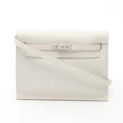 Pre-owned Leather shoulder-bags Hermès Vintage , White , Dames