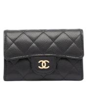 Pre-owned Leather wallets Chanel Vintage , Black , Dames