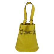 Pre-owned Leather handbags Gucci Vintage , Yellow , Dames