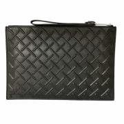 Pre-owned Leather clutches Bottega Veneta Vintage , Black , Dames