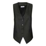 Viscose Vest Stropdas Elegant Mode Alberto Biani , Black , Dames