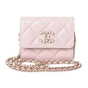 Pre-owned Leather chanel-bags Chanel Vintage , Pink , Dames