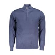 Blauwe Geborduurde Half-Zip Sweater U.s. Polo Assn. , Blue , Heren