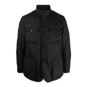 Gewaxt Katoen Ogston Jas Barbour , Black , Heren