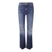 Flared Jeans Broek met Vijf Zakken Mother , Blue , Dames