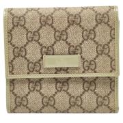 Pre-owned Coated canvas wallets Gucci Vintage , Beige , Dames