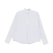 Gestreepte Lyocell Shirt Dondup , White , Dames