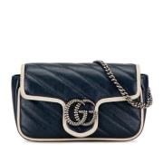 Pre-owned Leather gucci-bags Gucci Vintage , Blue , Dames