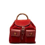 Pre-owned Suede backpacks Gucci Vintage , Red , Dames