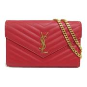 Pre-owned Leather shoulder-bags Yves Saint Laurent Vintage , Red , Dam...