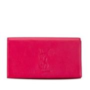 Pre-owned Leather clutches Yves Saint Laurent Vintage , Pink , Dames