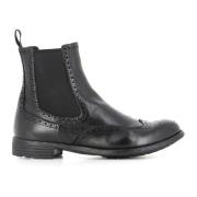 Zwarte Leren Brogue Chelsea Schoenen Officine Creative , Black , Dames