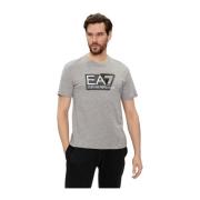 Logo Print TShirt - Gris Emporio Armani EA7 , Gray , Heren