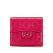 Pre-owned Leather wallets Chanel Vintage , Pink , Dames