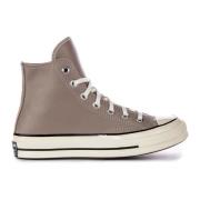 Grijze Leren Hi-Top Sneakers Converse , Gray , Dames