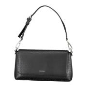 Zwarte Schoudertas met Afneembare Band Calvin Klein , Black , Dames