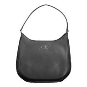 Zwarte Dames Schoudertas met Rits Calvin Klein , Black , Dames