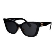 Stijlvolle zonnebril met 0MU 02Zs ontwerp Miu Miu , Black , Dames