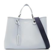 Gedrukte Herten Tas met Logo Emporio Armani , Blue , Dames