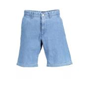 Lichtblauwe Katoenen Bermuda Jeans Gant , Blue , Heren