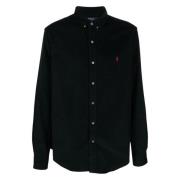 Zwarte lange mouw sportshirt Polo Ralph Lauren , Black , Heren