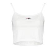 Witte Dames Geborduurde Top met Dunne Bandjes Fila , White , Dames