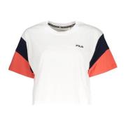 Korte Mouw Tee Wit Contrast Logo Fila , White , Dames