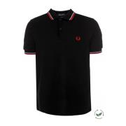 Klassieke Polo Shirt met Korte Knoopsluiting Fred Perry , Black , Here...