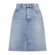 Relaxte Denim Rok Tommy Hilfiger , Blue , Dames