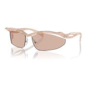 Peach/Light Brown Zonnebril Prada , Brown , Dames