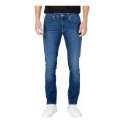 Blauwe Plain Denim Jeans met Rits Tommy Hilfiger , Blue , Heren