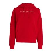 Rode Hoodie Tommy Jeans , Red , Dames