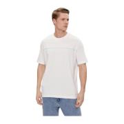 Geborduurd logo katoenen T-shirt - Wit Armani Exchange , White , Heren