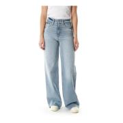 Flared High Waist Jeans Denham , Blue , Dames