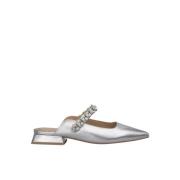 Jeweled Pointed Flat Mule Alma EN Pena , Gray , Dames