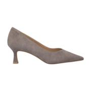 Puntige Neus Middelhoge Leren Schoen Alma EN Pena , Gray , Dames