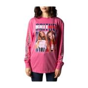 Roze Print Longsleeve T-shirt Tommy Hilfiger , Pink , Dames