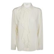 Ruffle Blouse Victoria Beckham , Beige , Dames