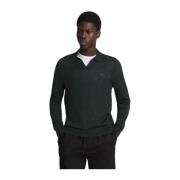 Merino Collared Jumper met Tonal Eagle Lyle & Scott , Black , Heren