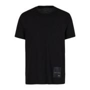 Katoenen Logo Patch T-shirt - Zwart Armani Exchange , Black , Heren