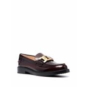 Burgundy Calf Leather Instappers Tod's , Red , Dames