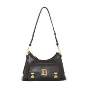 Leren Schoudertas - B-Buzz Stijl Balmain , Black , Dames