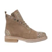 Veters Glanzende Enkellaarzen Alma EN Pena , Beige , Dames