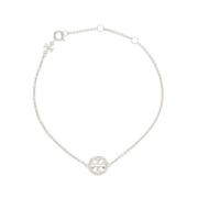 Delicate Zilveren Armband met Kristal Details Tory Burch , Gray , Dame...