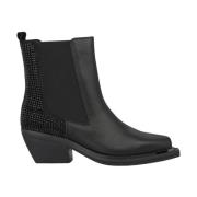 Vierkante neus Glanzende Bootie met elastiek Alma EN Pena , Black , Da...