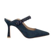 Stijlvolle Hakmuiltjes met Strassdetails Alma EN Pena , Blue , Dames