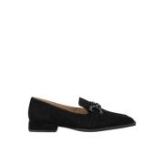 Rhinestone Buckle Loafer Alma EN Pena , Black , Dames